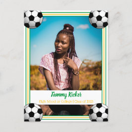 Green & Gold Abschluss Ankündigungspostkarte