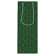 Green & Gold Arabesque Geschenktasche