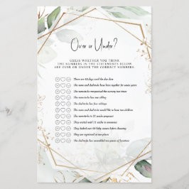 Green & Gold Baby Shower Game Over oder Under?