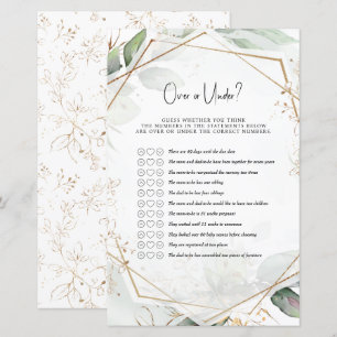 Green & Gold Baby Shower Game Over oder Under?