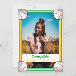 Green & Gold Baseball-Abschluss Ankündigung