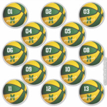 Green Gold Basketball Brauch 13 Spieler Namen