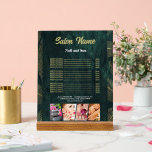 Green Gold Beauty Nail Salon Prix du menu