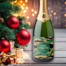 Green Gold Black Glitzer Waves