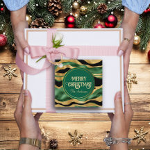 Green Gold Black Glitzer Waves