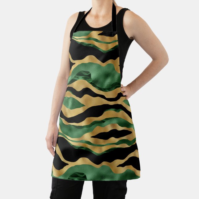 Green Gold Black Glitzer Waves Schürze (InSitu)