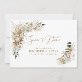 Green & Gold Boho Hochzeit speichern Sie die Datum Save The Date