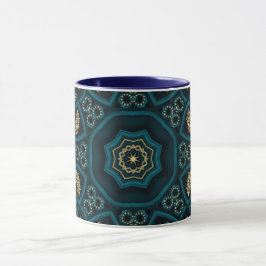 Green Gold Boho Rosette Mandala Tasse