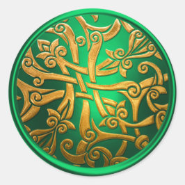 Green Gold Celtic Damask Umschlag Aufkleber