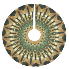 Green Gold Decorative Christmas Tree Skirt Polyester Weihnachtsbaumdecke