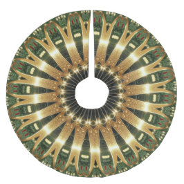 Green Gold Decorative Christmas Tree Skirt Polyester Weihnachtsbaumdecke