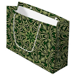 Green Gold Decorative Gift Bag Große Geschenktüte