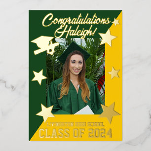 Green & Gold, Diagonal Abschluss Gold Folieneinladung