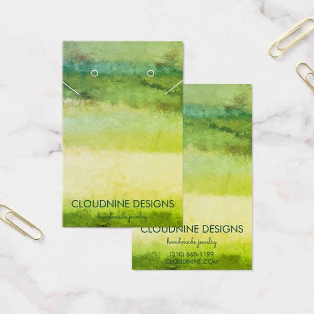 Green Gold Earring Necklace Juwelier Display Card (Büro)