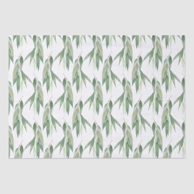 Green Gold Eucalyptus Glitz Wedding Seidenpapier (Vorderseite)