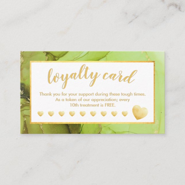 Green Gold Foil Ten Besuchen Sie die Treuekarte (Vorderseite)