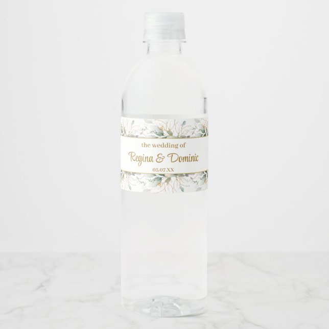 Green Gold Foliage Wasserflasche (Vorderseite)