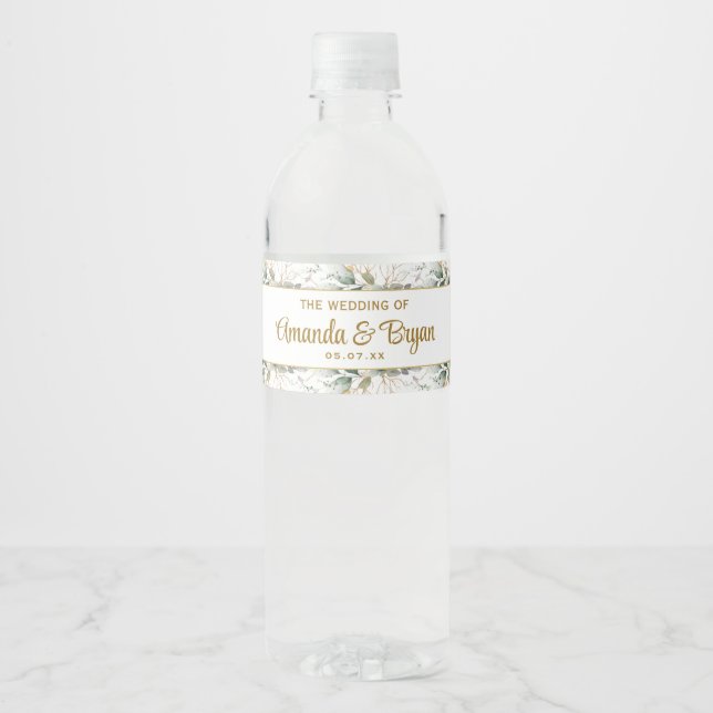 Green Gold Foliage Wasserflasche (Vorderseite)