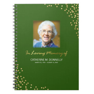 Green Gold Funerary Condolence Foto Notizblock