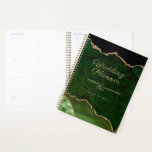 Green Gold Glitzer Agate Wedding Planner Planer<br><div class="desc">Green Agate Gold Glitzer Wedding Planner Design leicht zu personalisieren mit den Namen der Paare und Hochzeitsdatum.</div>