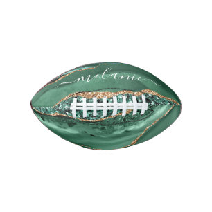 Green Gold Glitzer Marmor Individuelle Name Footba Football