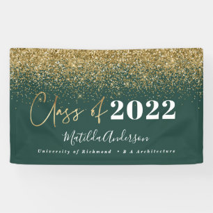 Green Gold Glitzer Skriptklasse des Abschlusses Banner