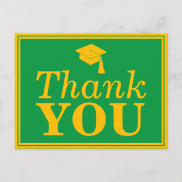 Green Gold Grad Cap Vielen Dank Postkarte