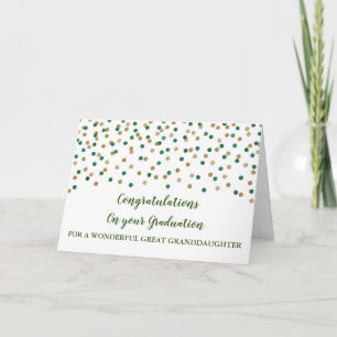 Green Gold Great Grandtochter Abschluss Karte