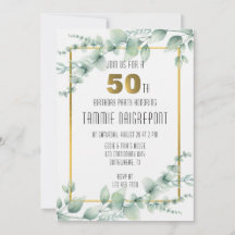 Green Gold Greenery Eucalyptus 50. Geburtstagspart