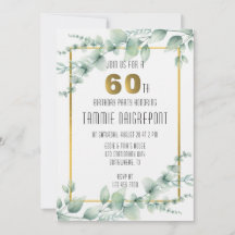 Green Gold Greenery Eucalyptus 60. Geburtstagspart