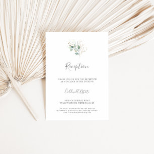 Green & Gold Hochzeitsempfangskarte Begleitkarte