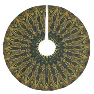 Green Gold Holiday Weihnachtsrock Polyester Weihnachtsbaumdecke