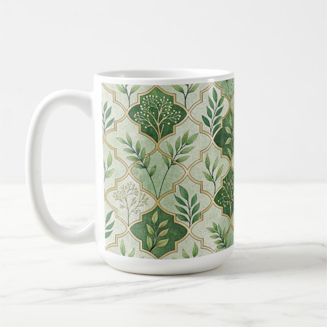 GREEN & GOLD IRISH BRANCHES & VINES KAFFEETASSE (Links)