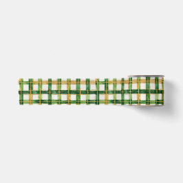 Green Gold Karierte Weihnachtsfeiern Satinband