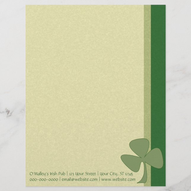 Green & Gold Kleeblatt Briefkopf (Vorderseite)