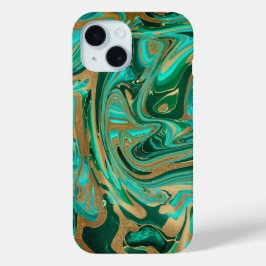 Green & Gold Liquid Marmor Case-Mate iPhone Hülle