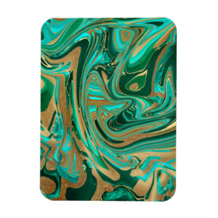 Green & Gold Liquid Marmor Magnet
