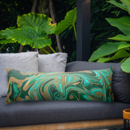 Green & Gold Liquid Marmor Seitenschläferkissen