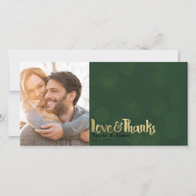 Green Gold Mariage Photo Love & Merci Merci (Devant)