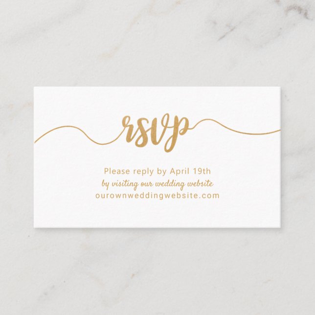Green + Gold mariage site web rsvp carte en ligne (Devant)