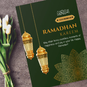 Green Gold Modern Ramadhan Kareem Feiertagskarte