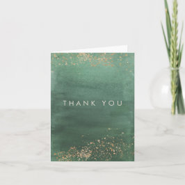 Green & Gold Modern Watercolor Dankeschön Karte