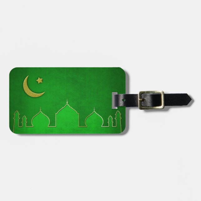 Green Gold Moschee Moschee Star Gepäckanhänger (Vorderseite horizontal)