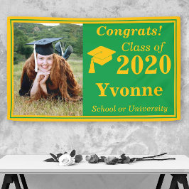 Green Gold One Foto Class 2024 Abschluss Banner