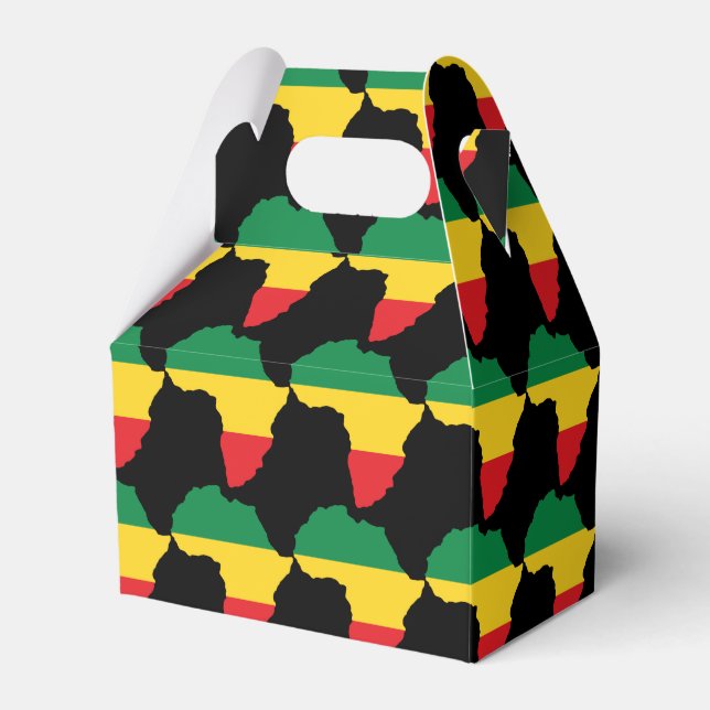 Green, Gold & Red Africa Flag Geschenkschachtel (Vorderseite)