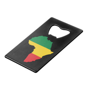 Green, Gold & Red Africa Flag Kreditkarten Flaschenöffner