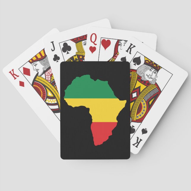 Green, Gold & Red Africa Flag Spielkarten (Rückseite)
