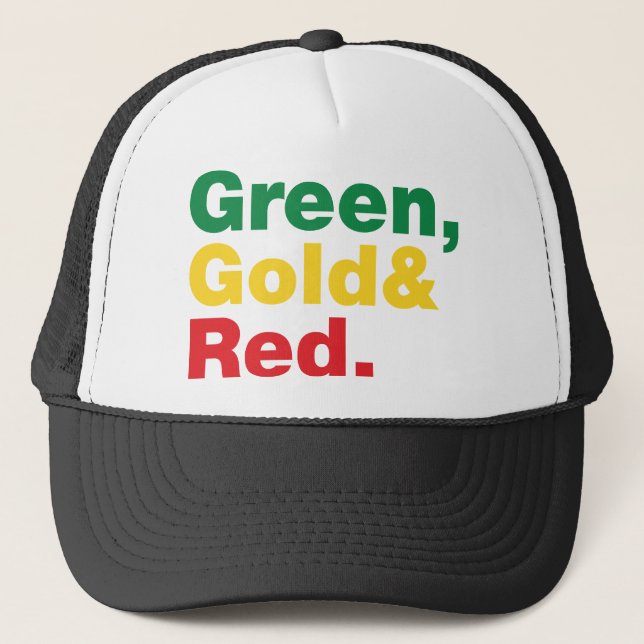 Green, Gold & Red. Truckerkappe (Vorderseite)
