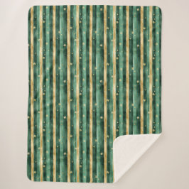 Green Gold Shamrock St. Patrick's Day Stripes Sherpadecke