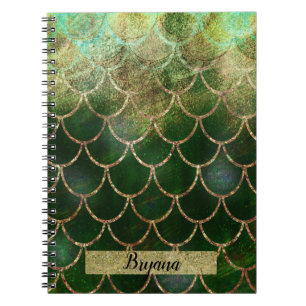 Green & Gold Shimmer Meerjungfische Scala Notizblock